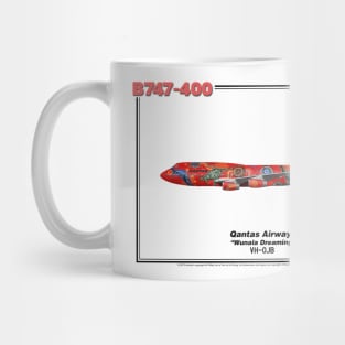 Boeing B747-400 - Qantas Airways "Wunala Dreaming" (Art Print) Mug